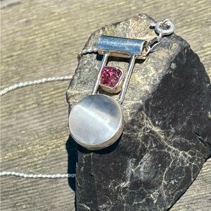 Selenite & Tourmaline Necklace
